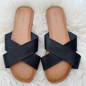 Old Navy Crisscross Sandals- Black- Women's Size 7.5